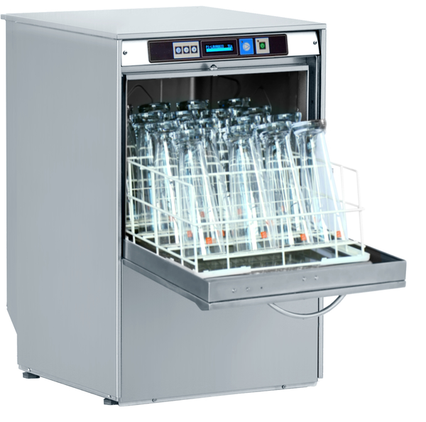 Gläserspüler Elektr. mit Wasserentkalker, Waschspülmitteldosiergerät und Ablaufpumpe - 400 x 400